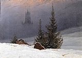 Caspar David Friedrich Winter Landscape with Church painting